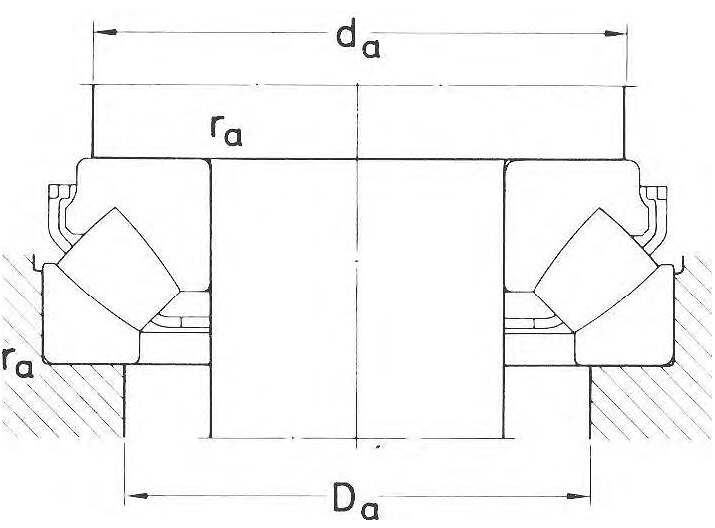 Measurement sketch of a thrust bearing